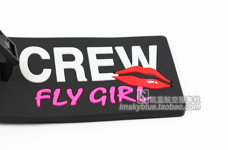 Женские дорожные розовые бирки на багаж из ПВХ с красными Губы Поцелуй Прекрасный для летающей девушки Crew 1 шт