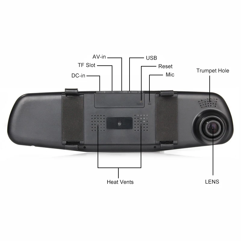 4,3 дюймов, 1080 P, Автомобильное зеркало заднего вида, Автомобильный видеорегистратор, full HD, 1080 p, видеорегистратор для вождения автомобиля, камера заднего вида, два объектива, видеорегистратор