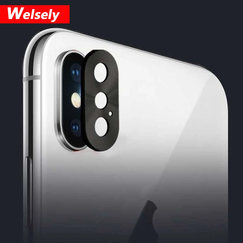 

Welsely Rear Camera Back Lens Ring Protective Full Cover Protector Protection for iPhone X 5.8 inch Metal Case Luxury Mobile