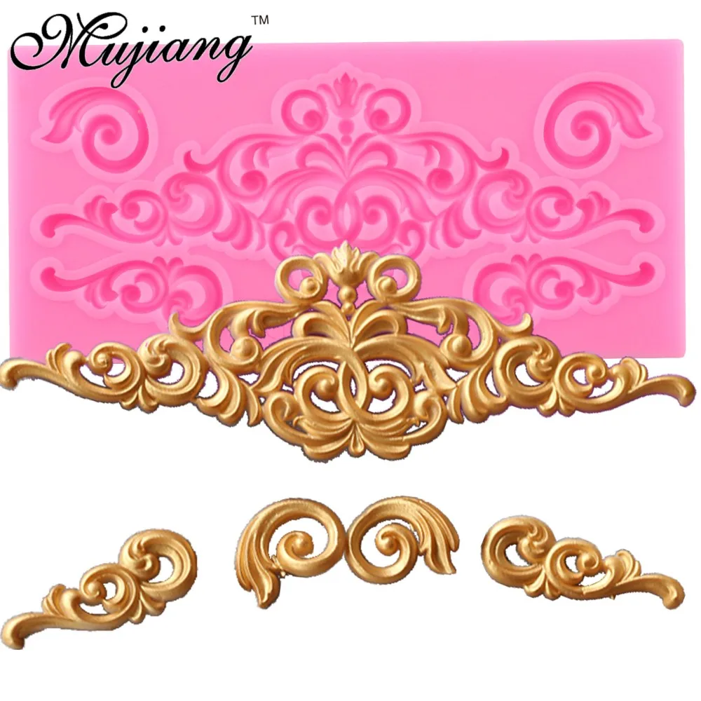 

European Baroque Relief Silicone Moulds Cake Border Fondant Cake Decorating Tools Cupcake Kitchen Baking Chocolate Candy Molds