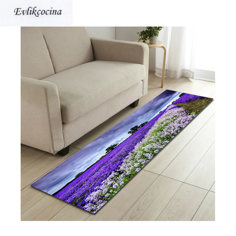 

Free Shipping Lavender Land Water Absorption Bath Mat Door Floor Tapetes Para Casa Sala Carpet For Toliet Non Slip Alfombra Bano