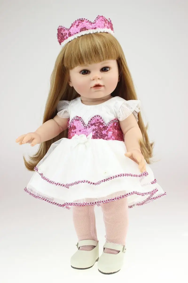 Full Vinyl 18 Inch American Girl Doll Cute Dolls Toys Handmade
