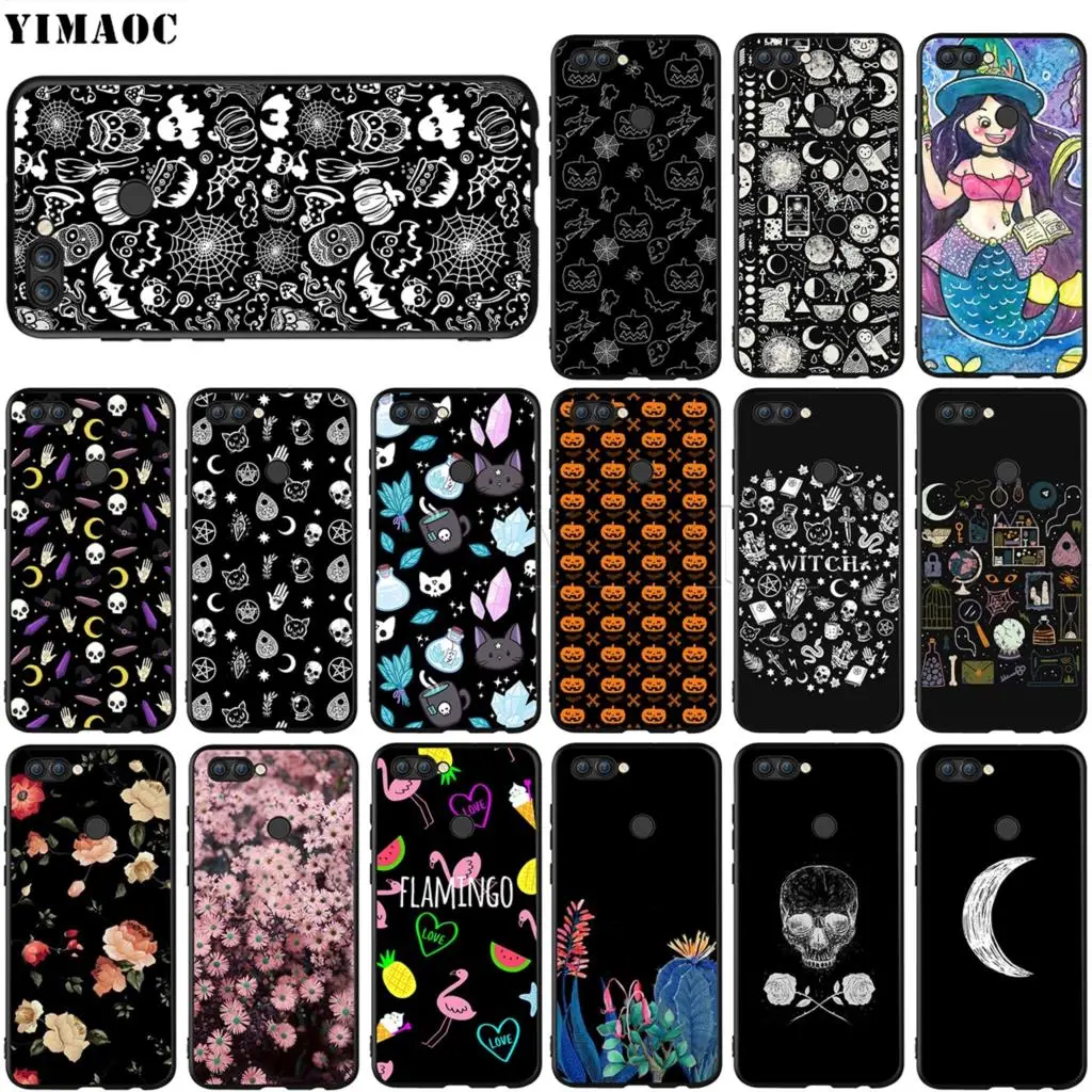 

YIMAOC Halloween Witch Pattern Case for Huawei Honor Mate P smart Y7 Y9 8C 30 20 10 8x Nova 3i 3 Lite Pro Prime 2018 2019