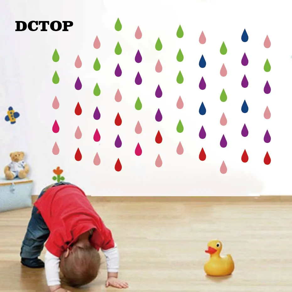 الصغيرة القابلة للإزالة قطرة المطر جدار ملصقا ل خزانة الثلاجة الطفل الاطفال غرفة الأطفال غرفة نوم غرفة المعيشة المنزل الديكور الشارات