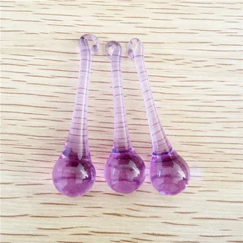 

20*80mm 14pcs LILAC high quality color crystal chandelier raindrop prism chandelier pendant light