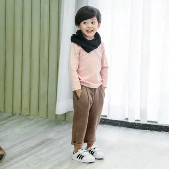 

Korean children's clothing winter new product bag cat whiskers middle and small children sanding warm harem pants boys and girls