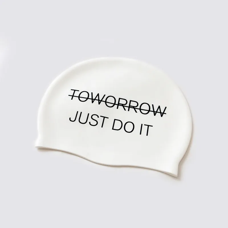 Взрослая Мужская и женская Водонепроницаемая силиконовая профессиональная шапка для ушей с 3D принтом черная Милая шапочка для плавания для девочек - Цвет: as pic