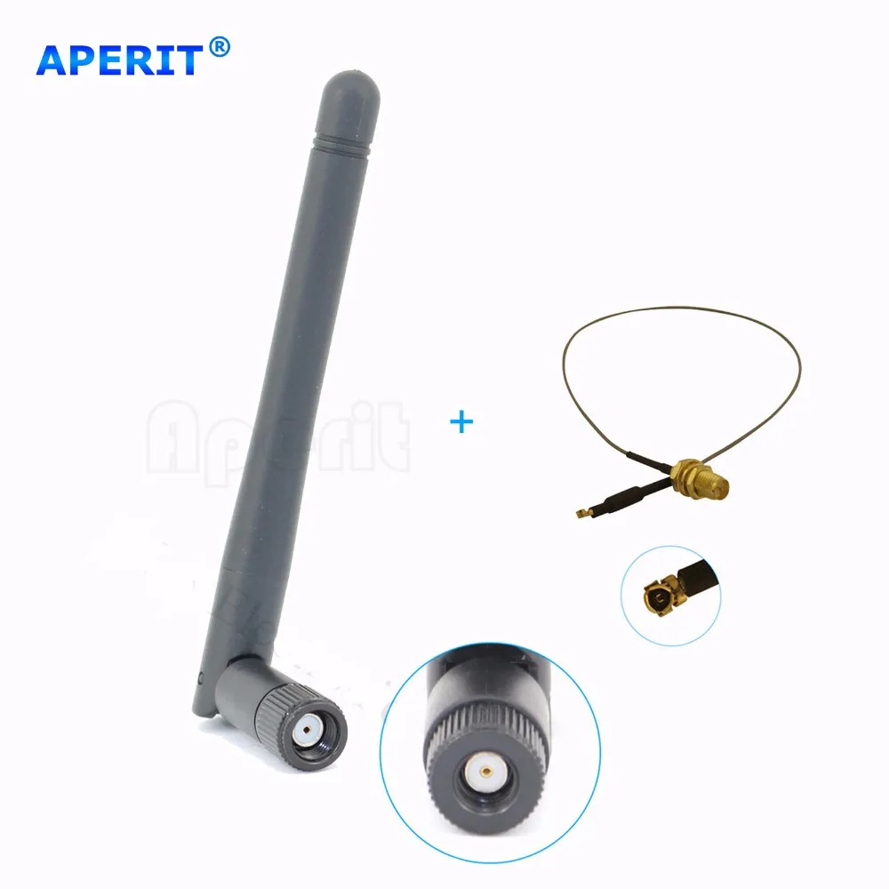 Aperit 1 2dBi Dual Band WiFi RP-SMA Антенна + U. fl Кабель для Расширения Беспроводной Сети |