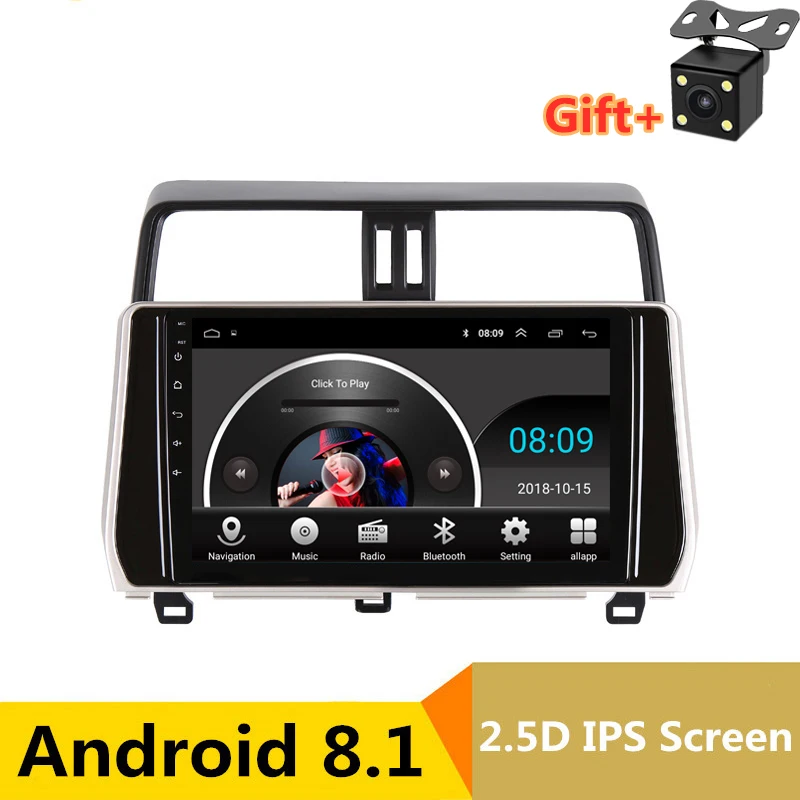 Perfect 10" 2.5D IPS Android 8.1 Car DVD Multimedia Player GPS For Toyota Prado 120 150 2018 audio car radio stereo navigation 1