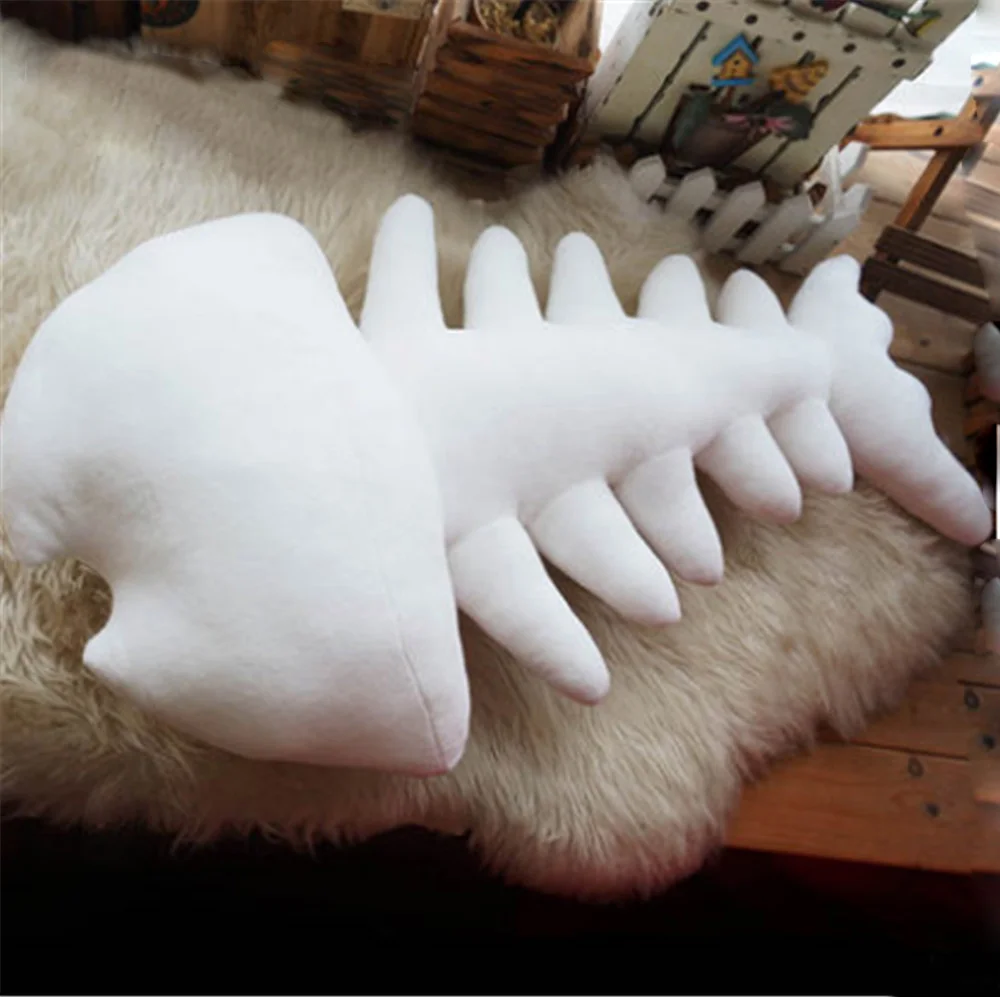 Big Kawaii Realistic Fish Bone Plush Pillow Stuffed Cartoon Fish Shape Cushion Toy Gift Decoration 8