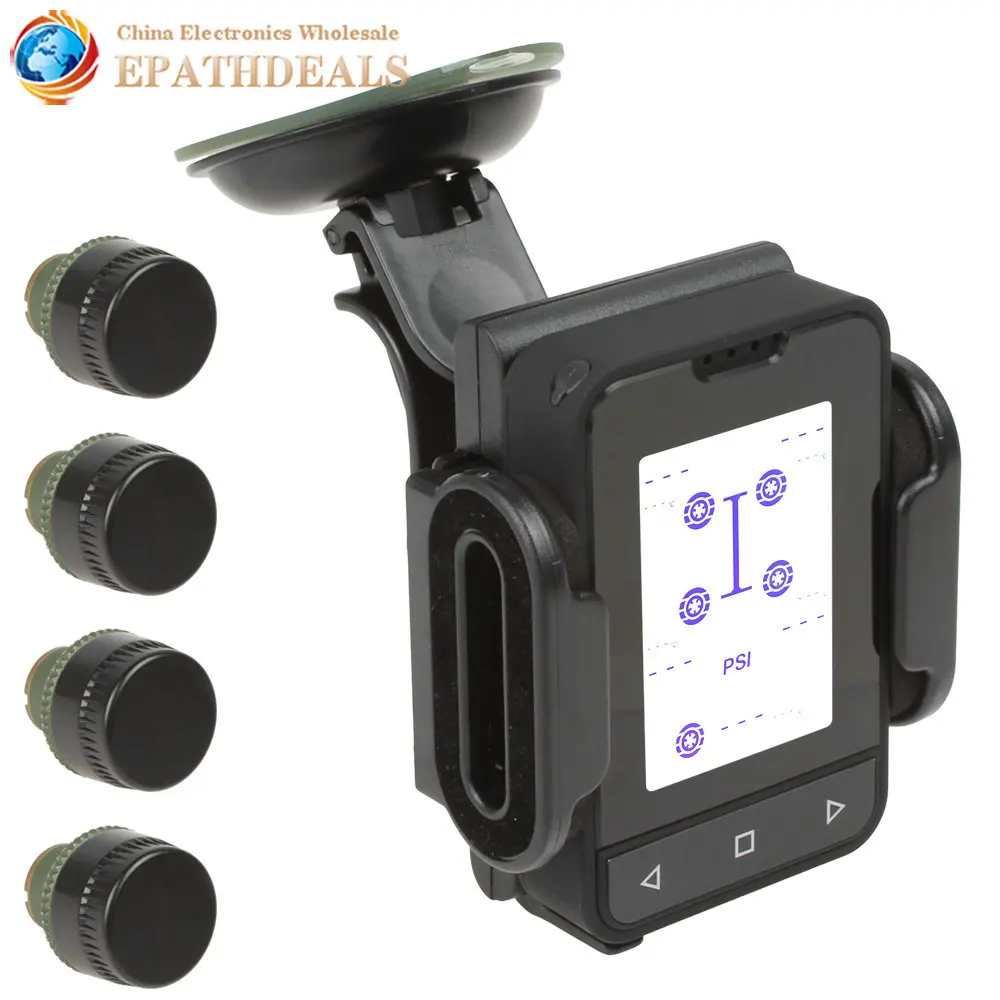 

Car Tire Pressure Monitor System Auto Car Tyre Pressure Meter Gauge Support Spare Tire Monitoring with 4 Sensors