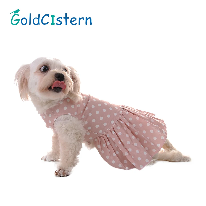 

Super Cute Fluffy Dot Linen Dog Dresses Princess Skirt For Dogs Pet Spring And Summer Dog Clothes