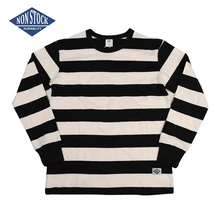 Camiseta da motocicleta dos homens do ajuste magro das camisas longas listradas da luva da prisão não estoque