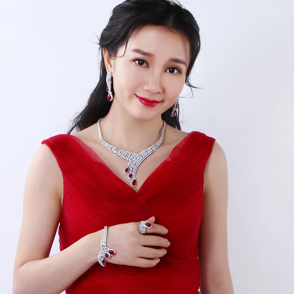 red diamond wedding jewelry sets (14)