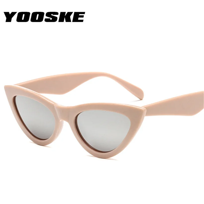 YOOSKE 2018 новые милые пикантные ретро в форме кошачьих глаз солнцезащитные очки Для женщин черный, белый цвет Треугольники Винтаж