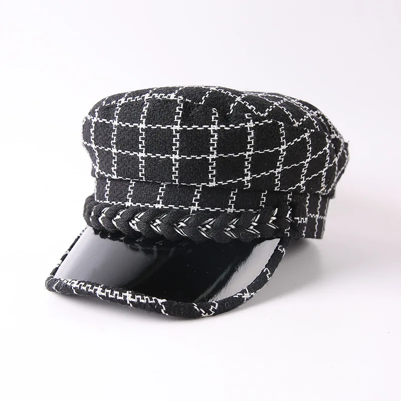 

Military Cap Hat Female Winter Hats For Women Men Ladies Army Militar Hat Pu Leather Visor Black Cap Sailor Hat Bone Male