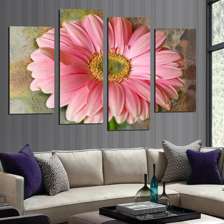 Canvas painting Wall Art Pictures home decor prints on Pink Flowers