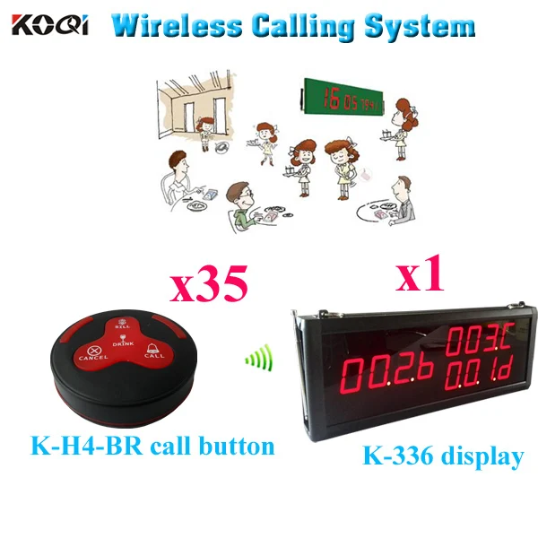 Wireless Waiter Service Paging Call Calling System One Display Panel With 35 Call Button Wireless Waiter Service Paging Call Calling System One Display Panel With 35 Call Button