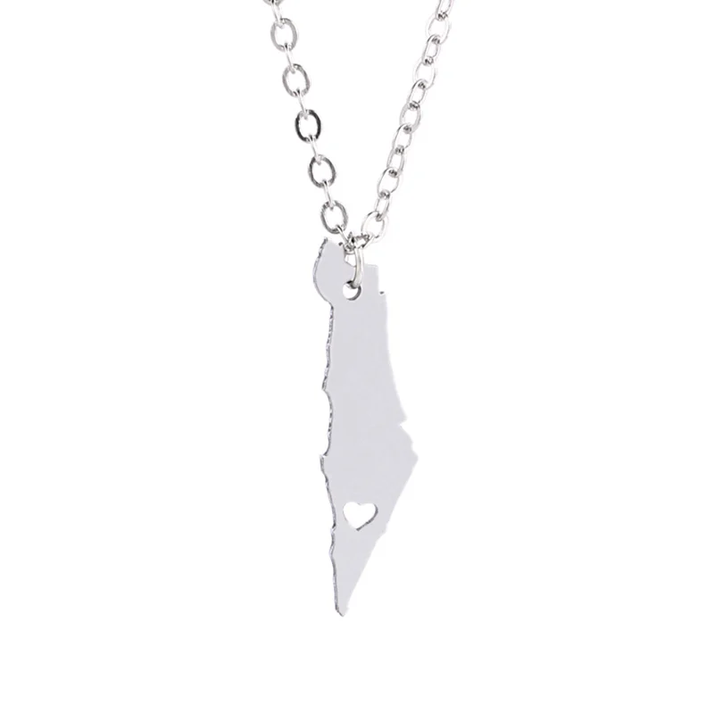 

Israel Map Pendant Necklaces Stainless Steel Charm Country Necklace Silver Gold Love Hometown Gift Women Fashion Jewelry