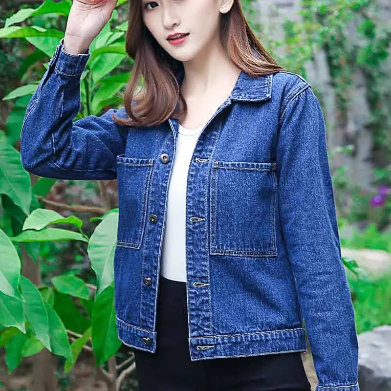 الدنيم سترة النساء جينس قصير معطف السيدات جاكيتات قمم رفض طوق ضئيلة الأبيض الوردي الجينز أعلى للنساء عالية الجودة