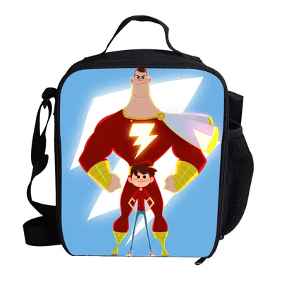Shazam сумка на плечо для мальчиков Термосумка для пищи для детей термоохладитель школьная сумка для пикника для девочек