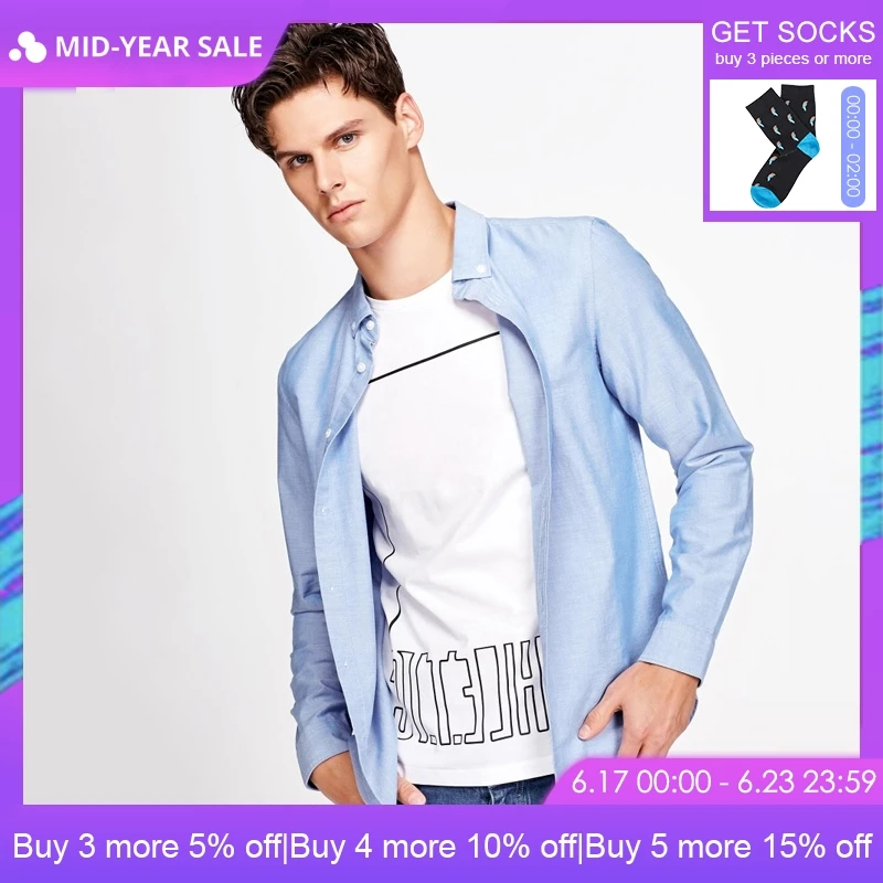 

Jack Jones 2019 Spring Autumn men shirts casual cotton long sleeve shirt |217305518