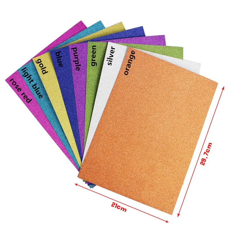 

20sheets 21*29.7cm A4 250gsm Colorful Glitter Paper DIY Scrapbooking Origami Craft Paper Wedding Party Decoration