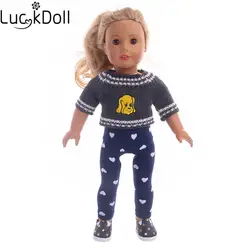 Luckdoll кукла интимные аксессуары вязаный свитер + леггинсы для 18 дюймов AmericanDoll, детская любимый подарок