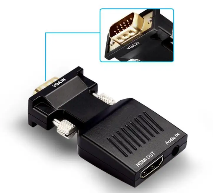 Новый преобразователь из VGA в HDMI 1080p адаптер с аудио 1080P для ПК ноутбука к HDTV