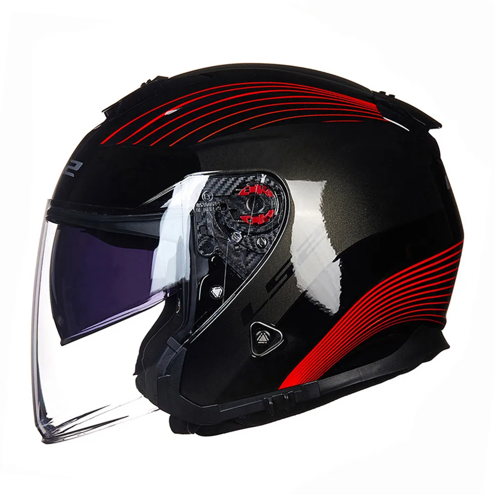 LS2 Infinity Jet мотоциклетный шлем 3/4 с открытым лицом скутер шлем Moto Casco cask Capacete ls2 - Цвет: Red Laser