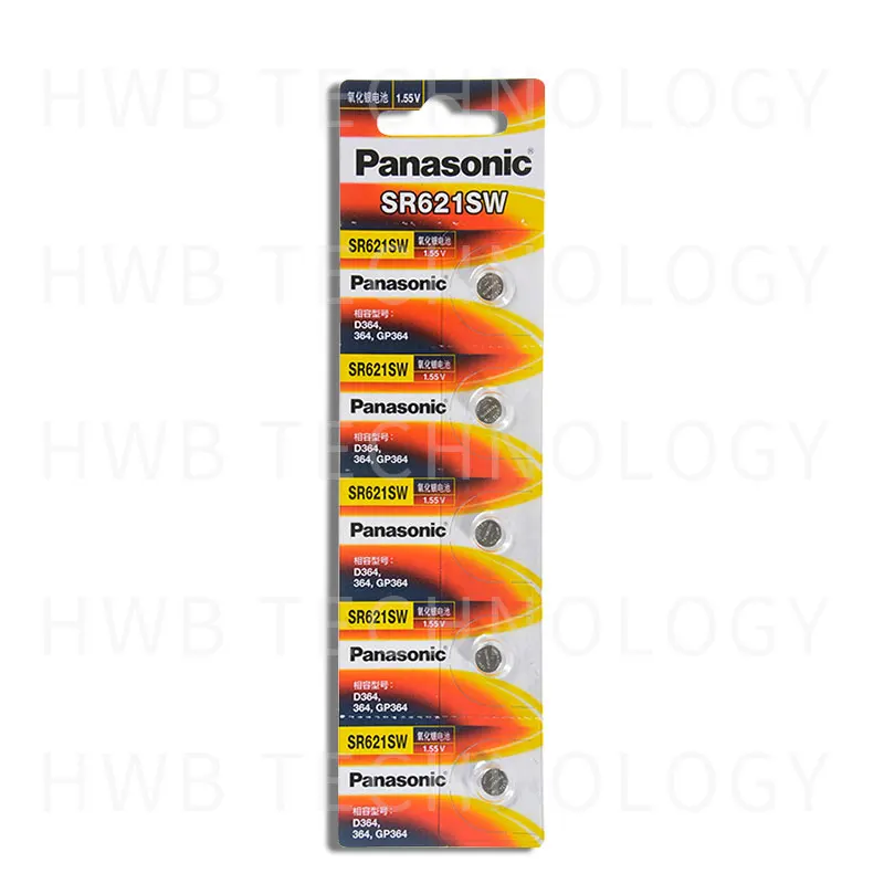 100 ПК SR621SW оксида серебра батарейки таблеточного типа для цифрового фотоаппарата Panasonic AG1 364 164 D364 L621 1,55 v батарея монетного типа для часов
