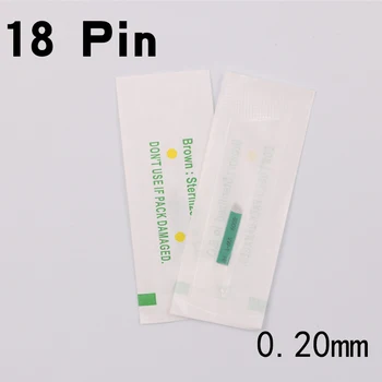 

50 PCS Green skin 18-Pin Permanent Makeup Manual Eyebrow Tattoo Needles Blade For Microblading Pen
