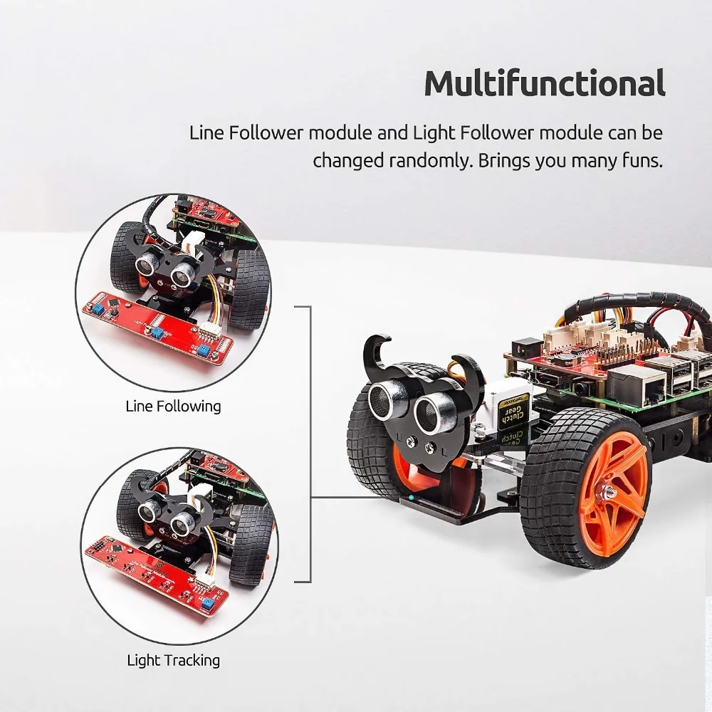 SunFounder Raspberry Pi Smart Robot Car Kit - PiCar-S Block Based Graphical Visual Programming Language Electronic Toy SunFounder Raspberry Pi Smart Robot Car Kit - PiCar-S Block Based Graphical Visual Programming Language Electronic Toy