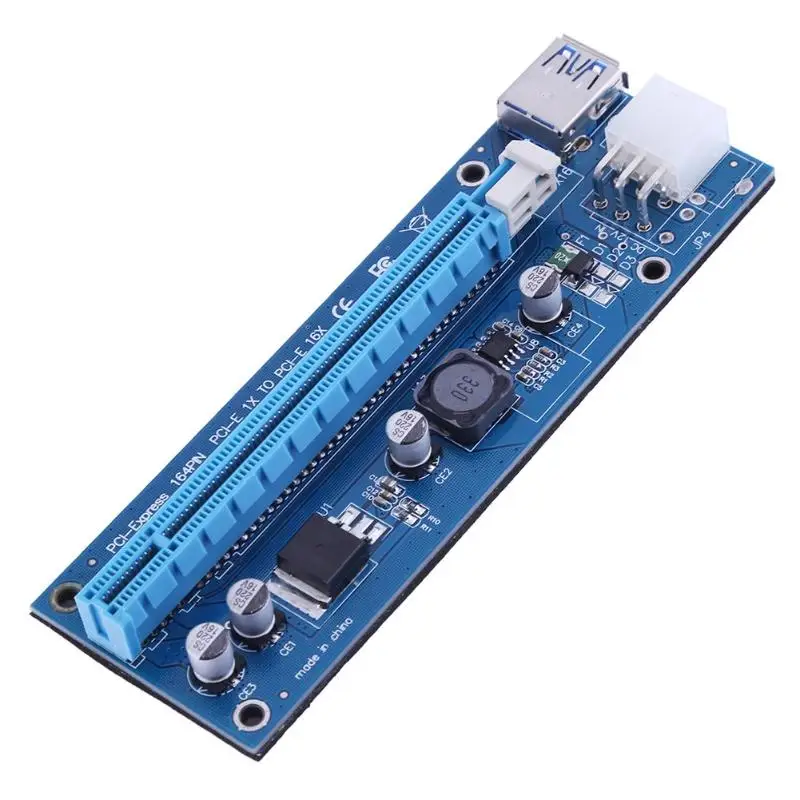 6pin стояк силовой проводки PCIE Riser USB3.0 PCI-E 1x до 16x удлинитель Riser Card для BTC Mining Antminer Litecoin Miner(только плата