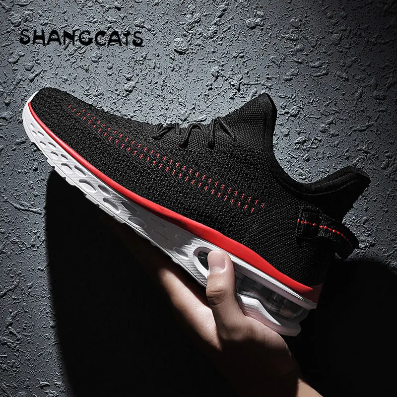 

New Arrival 2018 Men Shoes Casual Sneakers For Male Air Cushion sapato masculino Black White Men's Shoes Without Lace Trainers