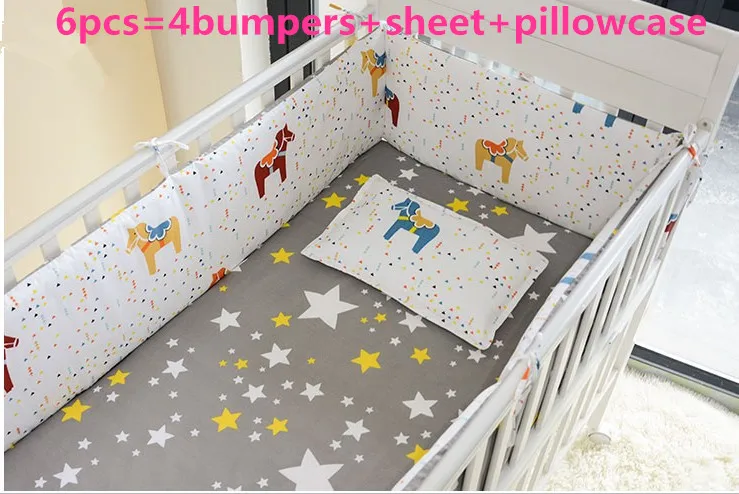 Promotion! 6PCS Baby Bedding Set 100% Cotton Crib Bumper Baby Cot Sets Baby Bed (bumpers+sheet+pillow cover) Promotion! 6PCS Baby Bedding Set 100% Cotton Crib Bumper Baby Cot Sets Baby Bed (bumpers+sheet+pillow cover)