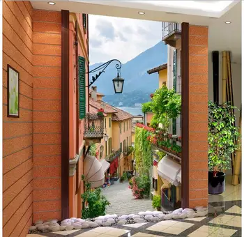 

3d wallpaper custom photo non-woven picture modern European town porch room decoration painting 3d wall murals wallpaper