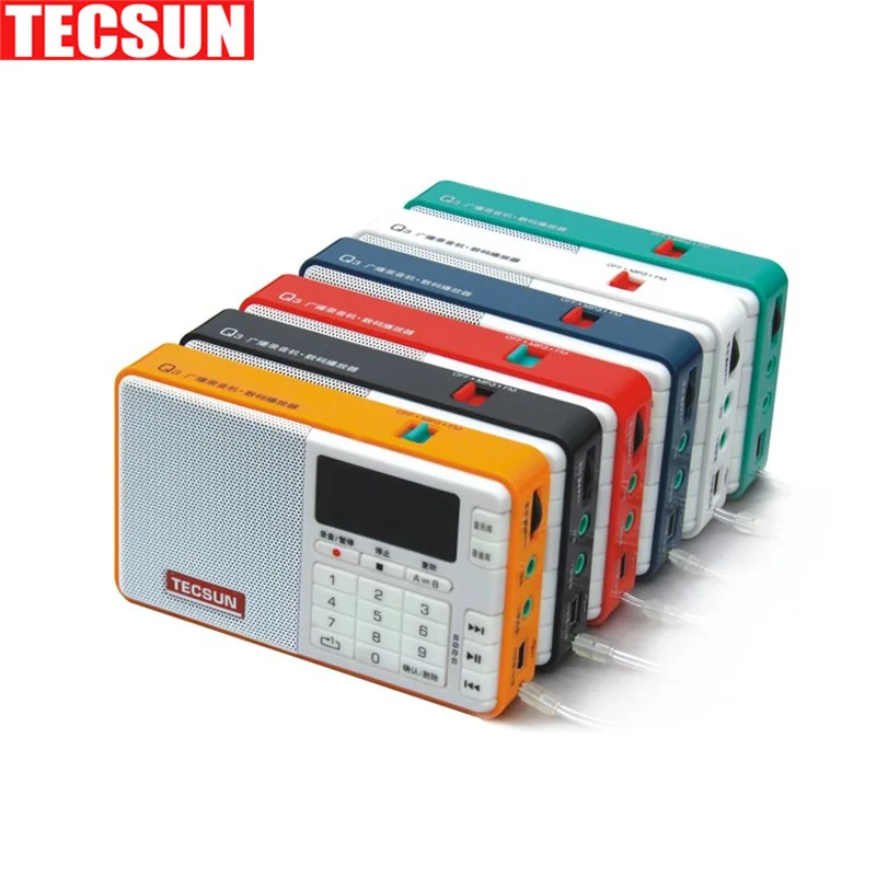 

Original TECSUN Q3 FM Stereo Radio with REC Recorder TF Card MP3 Player USB Speaker FM Radio