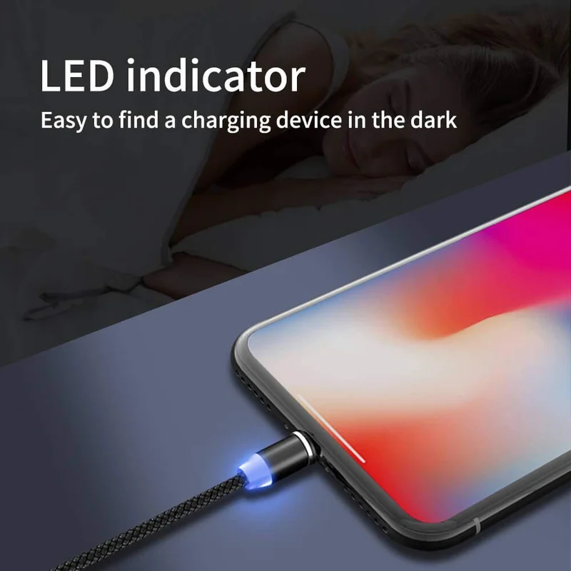 Светодиодный магнитный кабель USB для IPhone Xs Max 8 7 6 и кабель usb type C и кабель Micro USB для samsung Xiaomi LG USB C кабели для зарядки