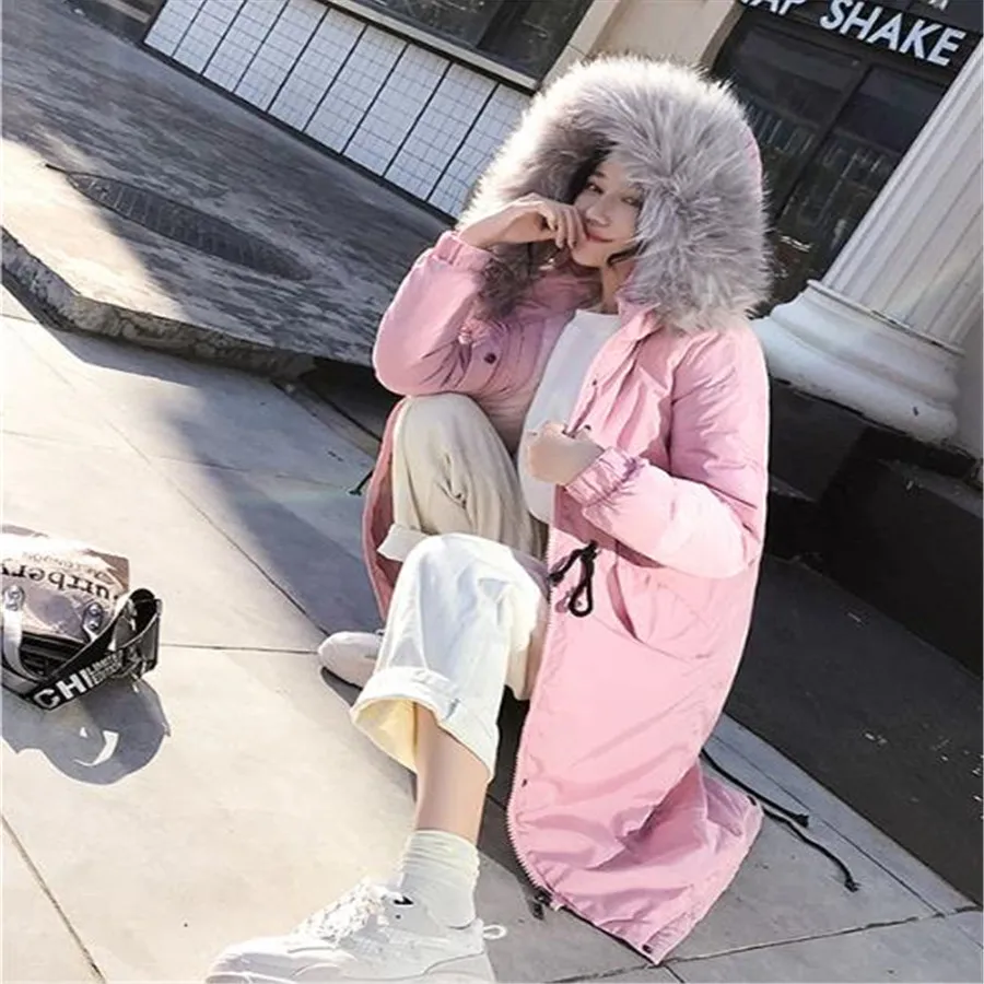 S m l xl Новый Зимний пуховик из хлопка большой размер свободный теплый меховой