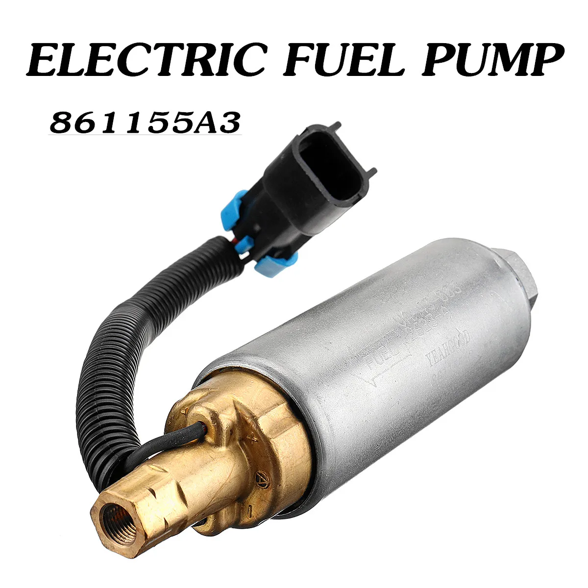 

861155A3 Boat Electric Fuel Pump for Mercury Mercruiser 4.3 5.0 5.7 V6 V8 Carb Threaded Operation Pressure is 9psi-10 psi 16x4cm