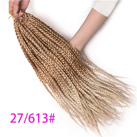 VERVES средняя коробка косички 14 дюймов и 18 дюйм плетение волос вязанные косички 22 пряди/упаковка наращивание волос жучок, коричневый - Цвет: Омбре
