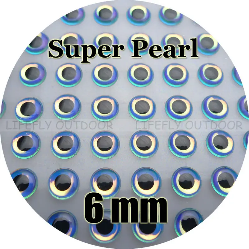 // 350 Soft Molded 3D Holographic Fish Eyes 5mm 3D Super.Pearl Oval Pupil