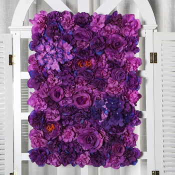 

40x60cm Silk Fake Rose Flower Wall Wedding Decoration Backdrop Champagne Artificial Flowers Wall Romantic Wedding Party Decor