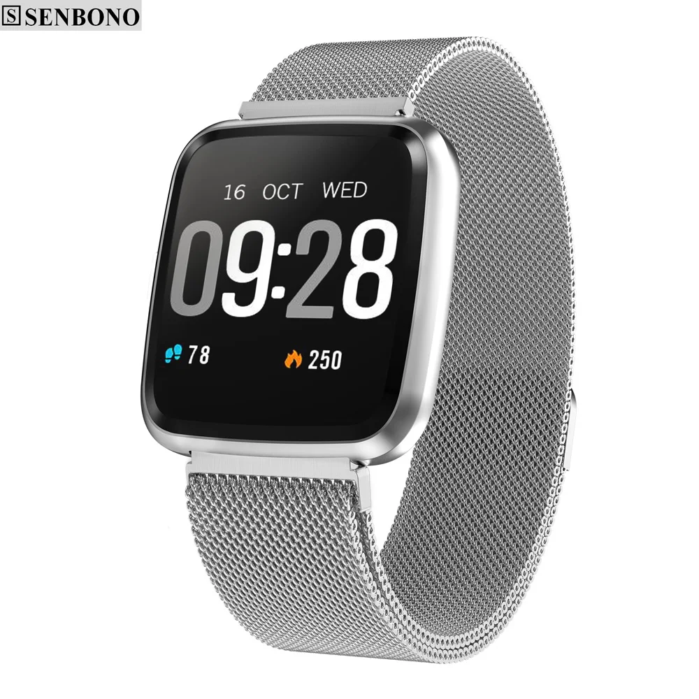 

SENBONO Y7 Heart Rate Blood Pressure oxygen Monitor IP67 Waterproof Smart watch Fitness tracker Smart Band Watch for Men women