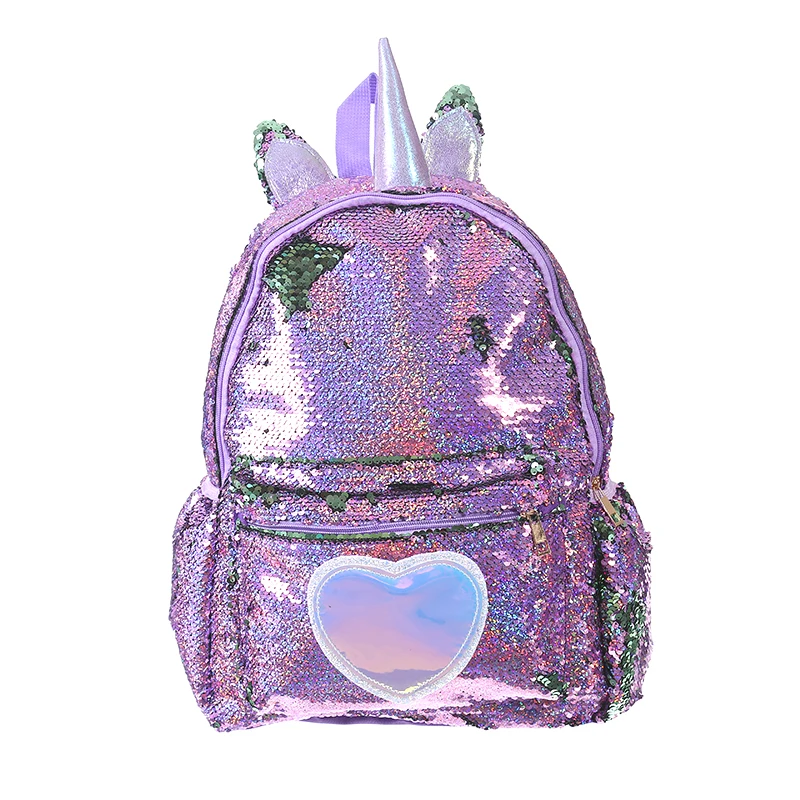 Рюкзак Русалочки с блестками для девочек, Детский Большой рюкзак на молнии с единорогом, школьный рюкзак для подростков, голограмма, рюкзак