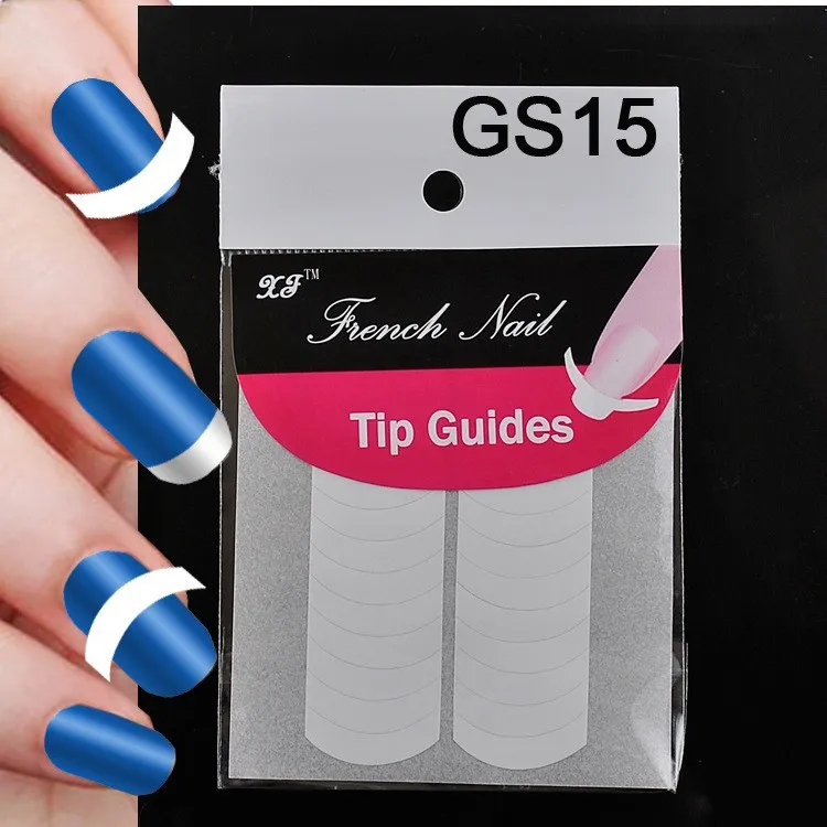 Etiqueta do Unha Cyv + Sg10 Packs Dicas Guia Manicure Francês Unha Arte Forma Franja Guias Adesivo Faça Você Mesmo Estêncil 18 Estilos - 02 03 018 100 x 20 Cheap Adesivos e decalques