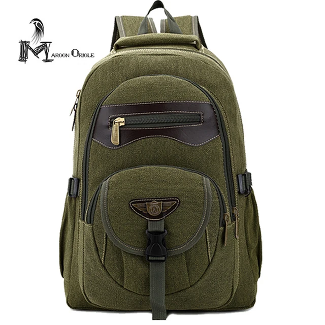 Army Green Canvas Backpack Bag Rucksack Military Army Green Canvas Backpack Bag Rucksack Military Leather Book School