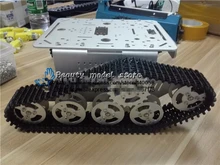 DIY T300 Zilveren Metalen grande caminhão tanque de metal prata Wali chassis do carro inteligente robô crawler modelo