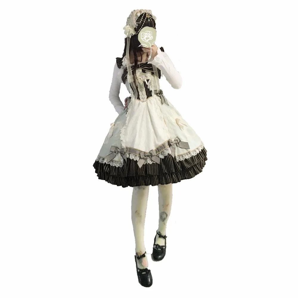 

New JSK Lolita Dress Medcine Chest Princess Cross Cute Bow Lace Retro Vintage Princess Dresses Hairband Daily Cosplay Costumes